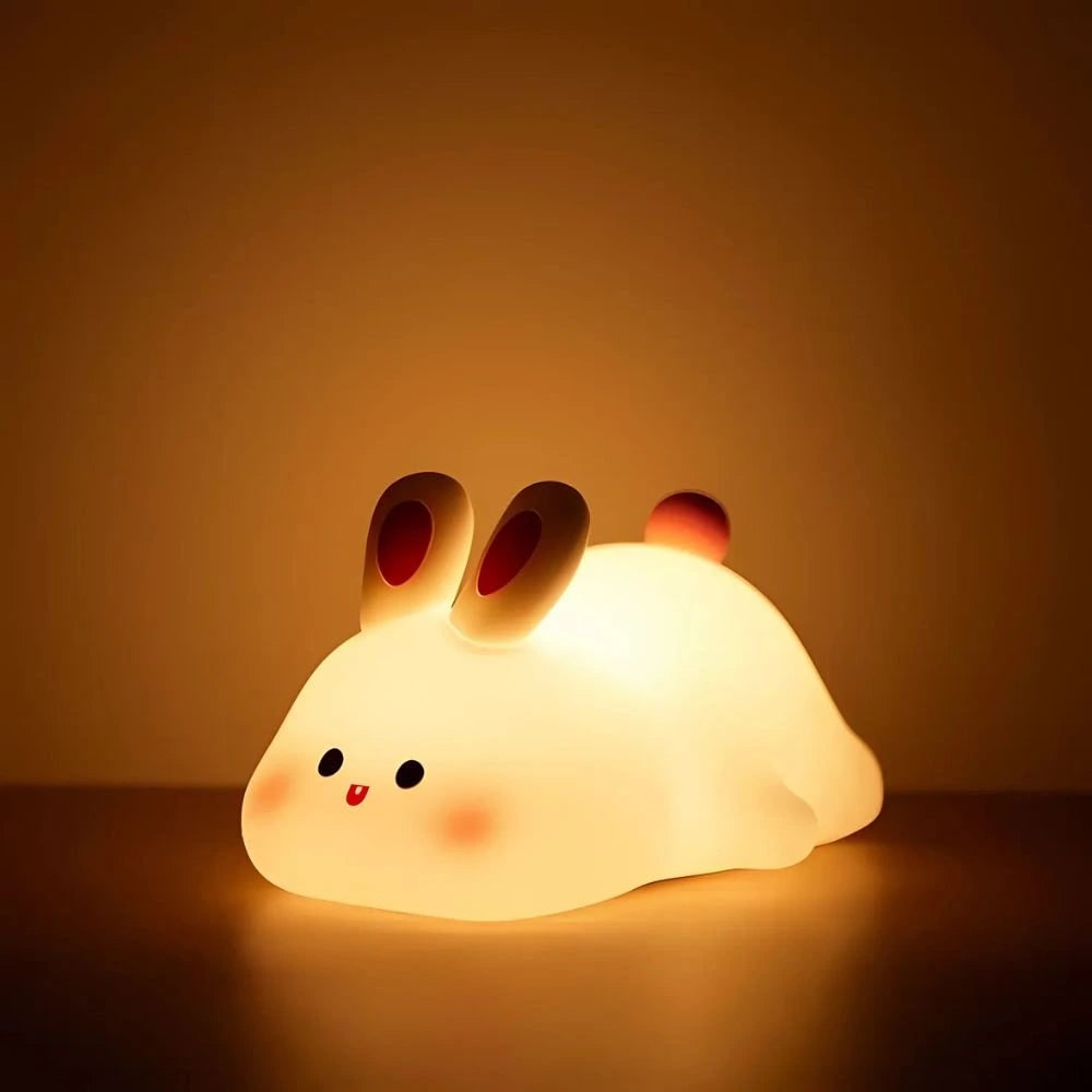 LED Night Light Rechargeable Silicone Portable Squishy Animal Warm White