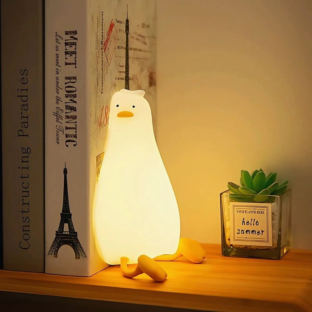 LED Night Light Rechargeable Silicone Portable Squishy Animal Warm White