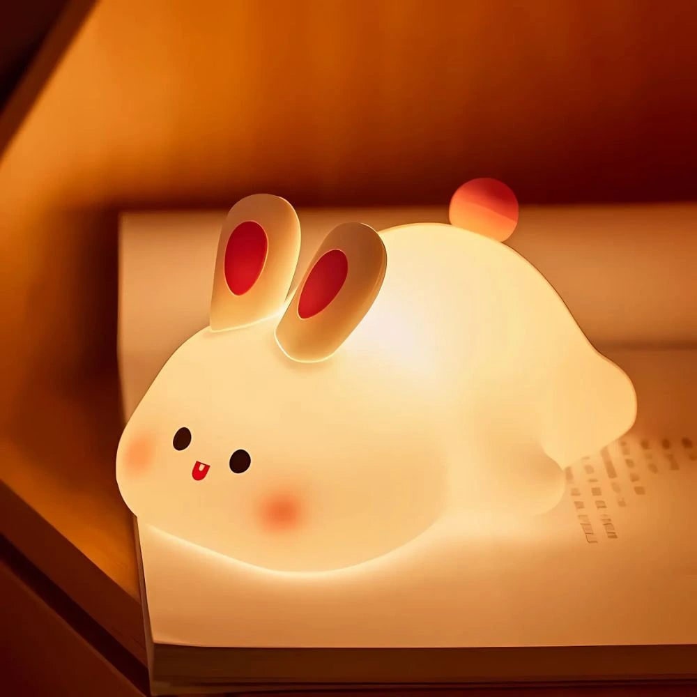 LED Night Light Rechargeable Silicone Portable Squishy Animal Warm White