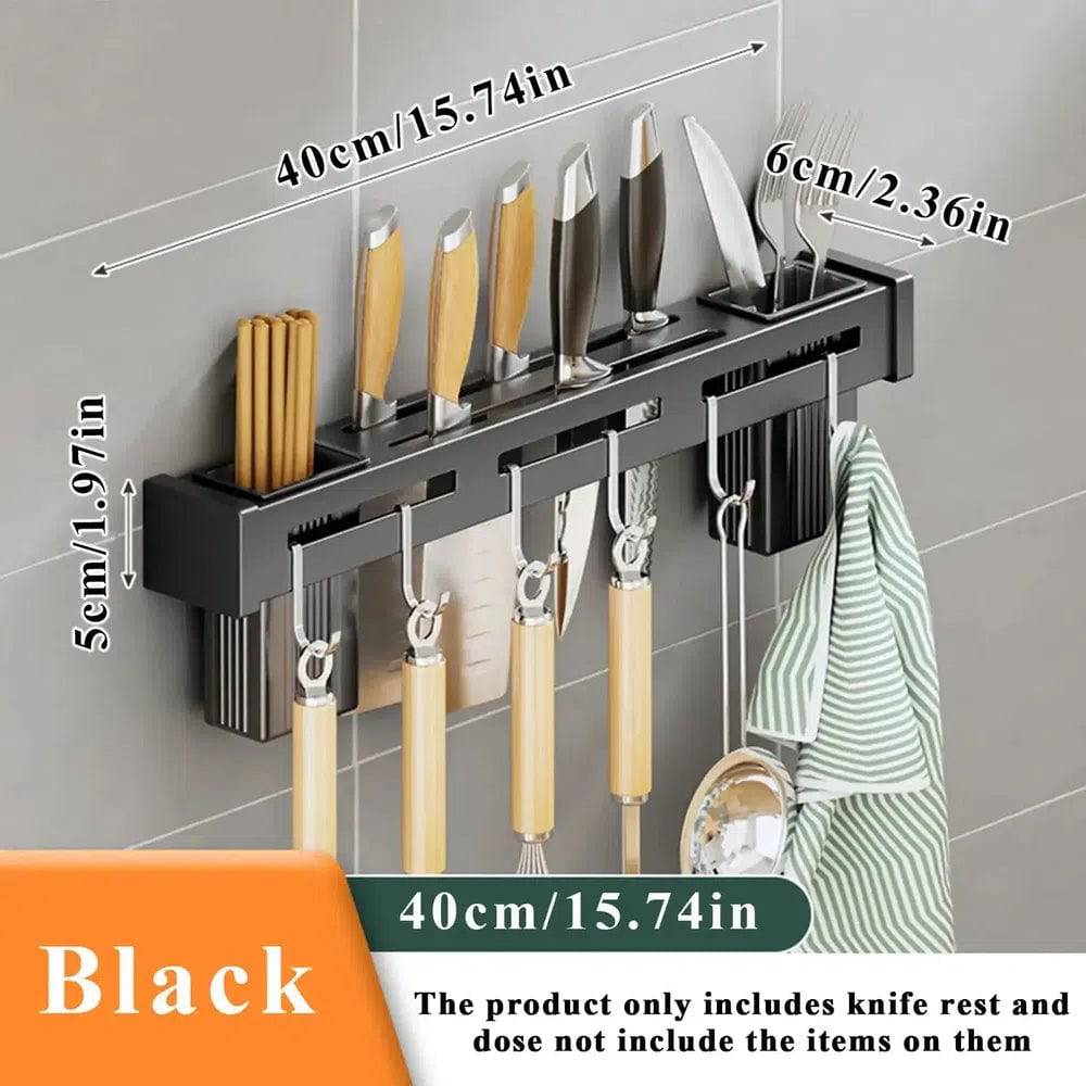 Stainless Steel Wall-Mounted Kitchen Knife Storage Rack