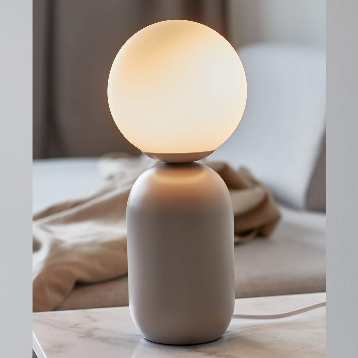 Notti Frosted Glass Globe Table Lamp
