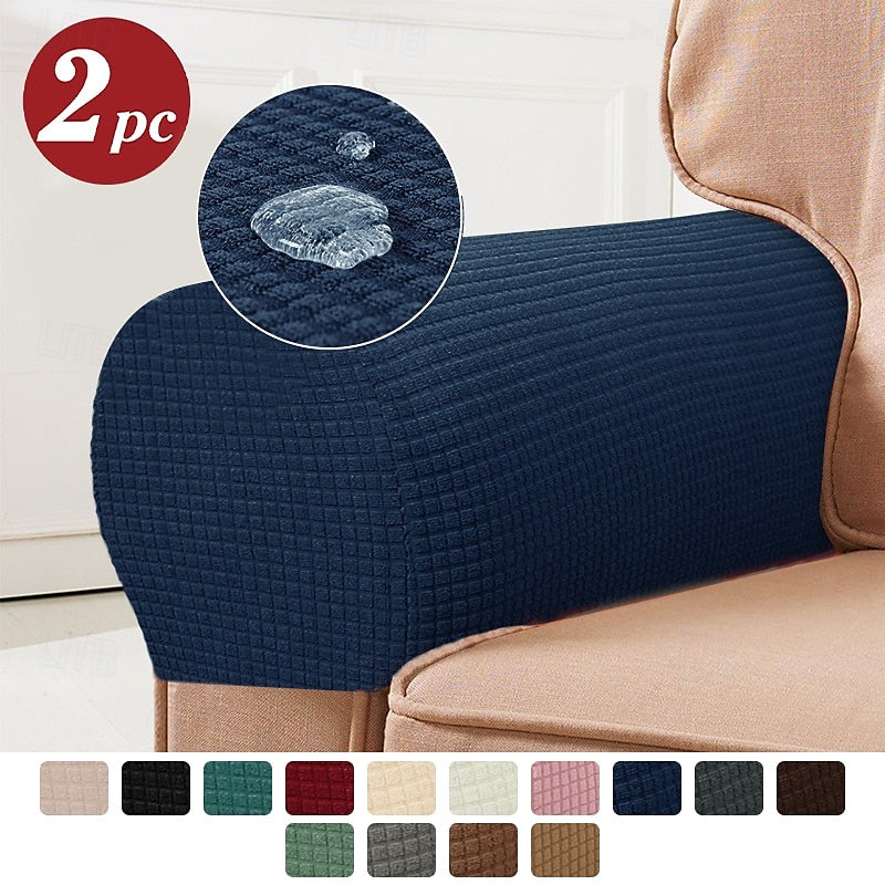 zavevo | Stretch Armrest Covers – Spandex Covers for Chairs & Armchairs, Set of 2, Bordeaux