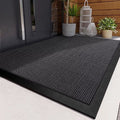 Outdoor Doormat with Heavy Duty Rubber Border and Non-Slip Entrance Mat Design