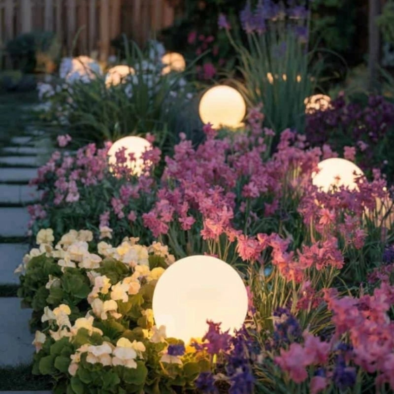 Outdoor Lights Globe Frosted Portable Cordless Garden Weather Resistant