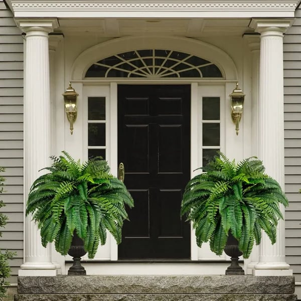 zavevo | UV Resistant Artificial Boston Fern | Lifelike, Waterproof & Maintenance-Free for Outdoor Décor