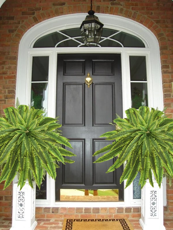 zavevo | UV Resistant Artificial Boston Fern | Lifelike, Waterproof & Maintenance-Free for Outdoor Décor