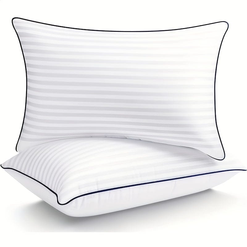 1pc Luxury Hotel Quality Bed Pillow - Cooling & Supportive - Perfect For Bedroom Guest Rooms - Soft Down Alternative Filling For Back, Stomach & Side Sleepers | zavevo