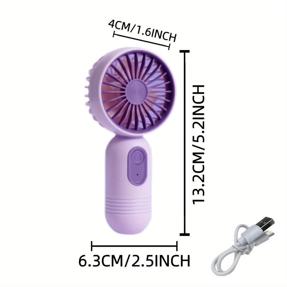 1PC Mini Portable Fan, USB Rechargeable, With 3 Speeds - Handheld Fan For Men And Women - Perfect For Office, Outdoor, Travel, And Camping | zavevo
