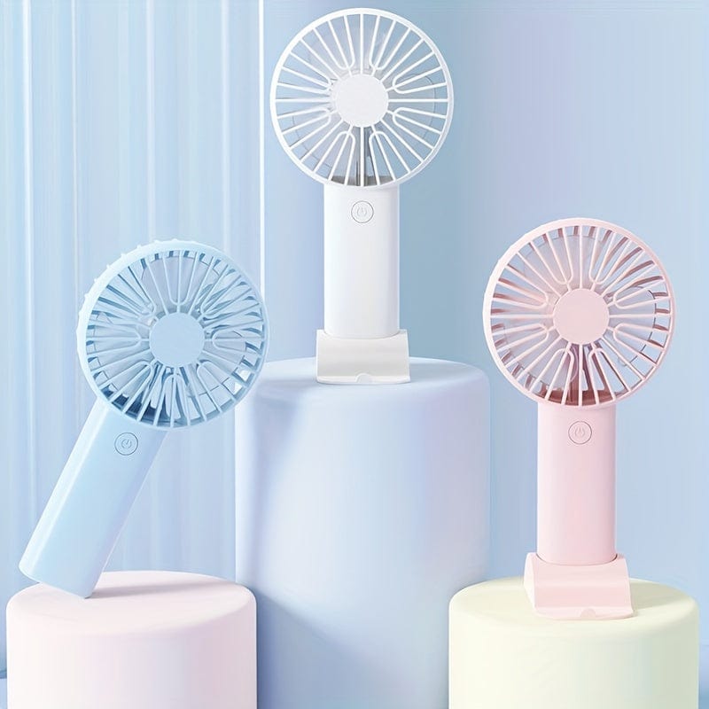 1pc USB Handheld Mini Fan - Portable Electric Fan For Home, Office, And Travel - Rechargeable Battery Operated - Quiet And Powerful Cooling | zavevo