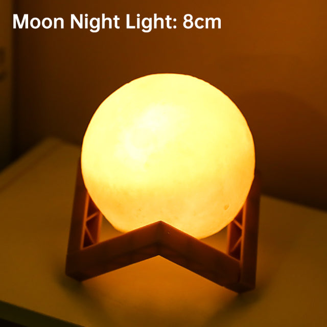 3D Light Touch Switch Rechargeazavevoe Moon Night Lamp | zavevo