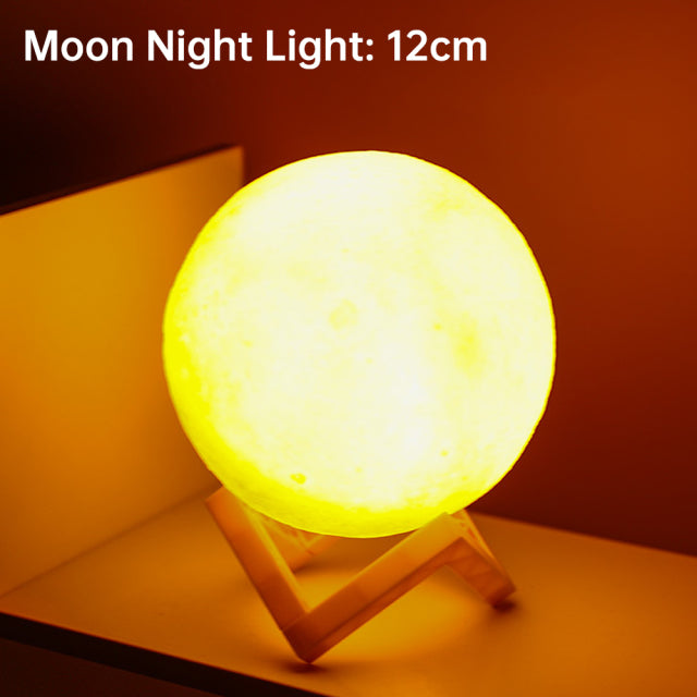 3D Light Touch Switch Rechargeazavevoe Moon Night Lamp | zavevo
