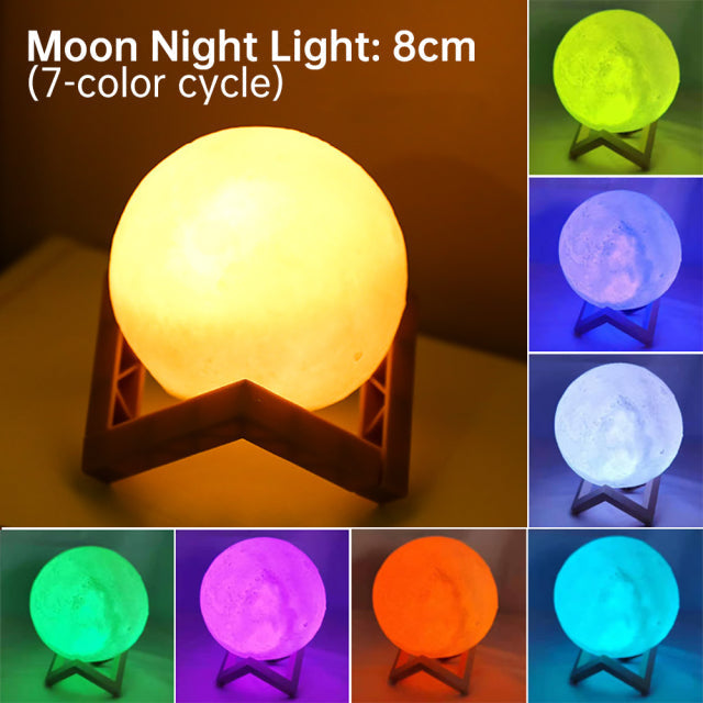 3D Light Touch Switch Rechargeazavevoe Moon Night Lamp | zavevo