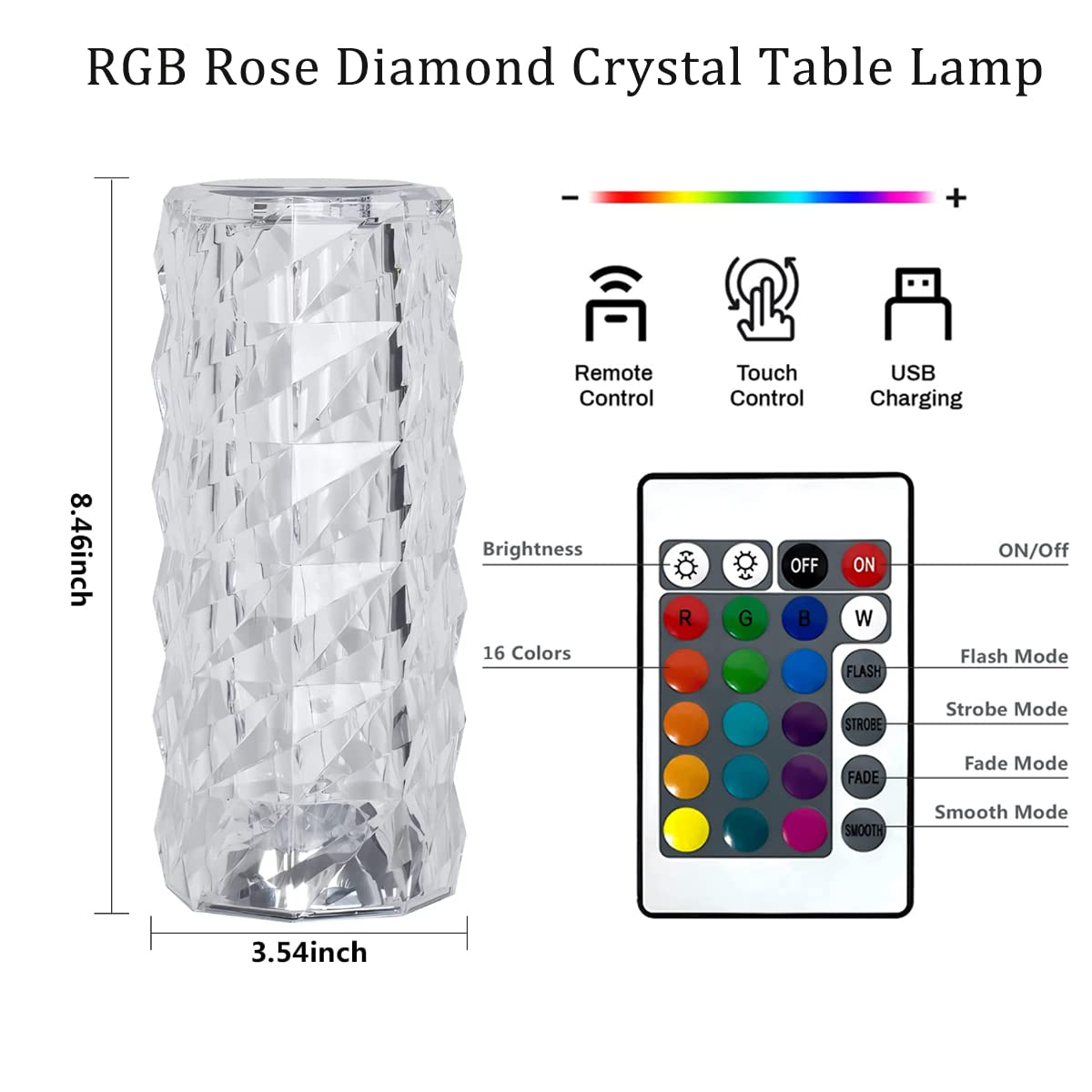 Touch Lamp | 16 RGB Color Modes for Ultimate Ambiance