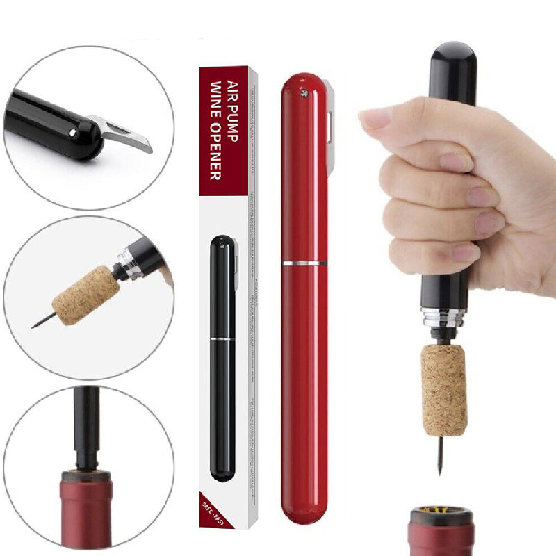 2-in-1 Air Pressure Pump Wine Bottle Opener with Foil Cutter | zavevo
