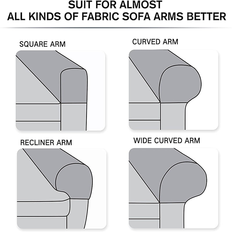 zavevo | Stretch Armrest Covers – Spandex Covers for Chairs & Armchairs, Set of 2, Bordeaux