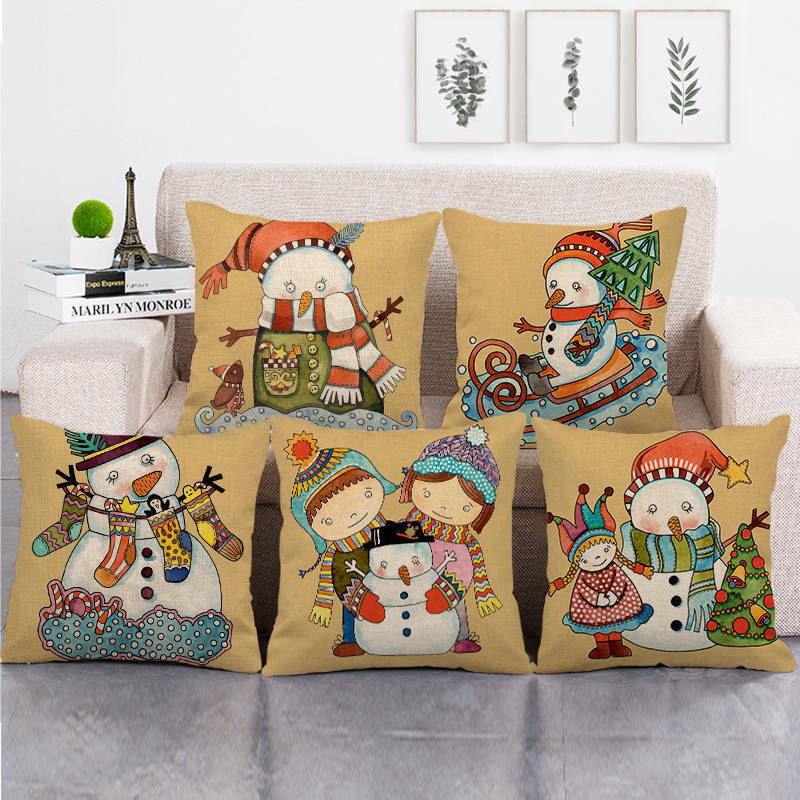 18" Cojines Merry Xmas Couch Throw Pillow Cover Case Home Sofa Decor Pillowslip zavevo