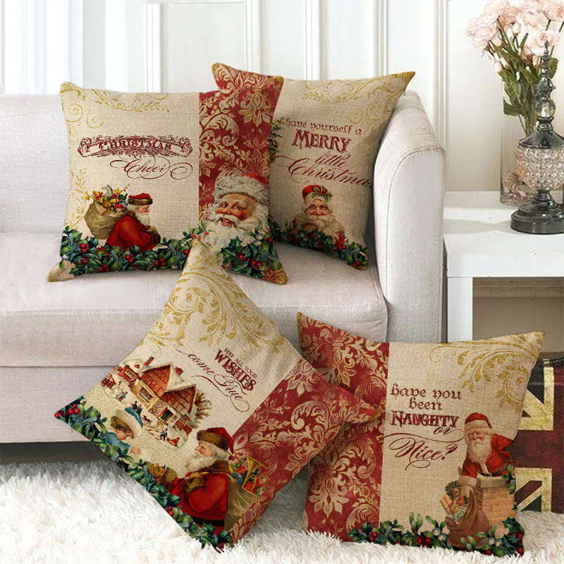 18" Cojines Merry Xmas Couch Throw Pillow Cover Case Home Sofa Decor Pillowslip zavevo