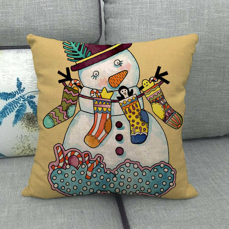 18" Cojines Merry Xmas Couch Throw Pillow Cover Case Home Sofa Decor Pillowslip zavevo