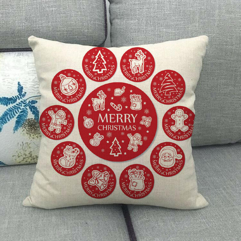 18" Cojines Merry Xmas Couch Throw Pillow Cover Case Home Sofa Decor Pillowslip zavevo