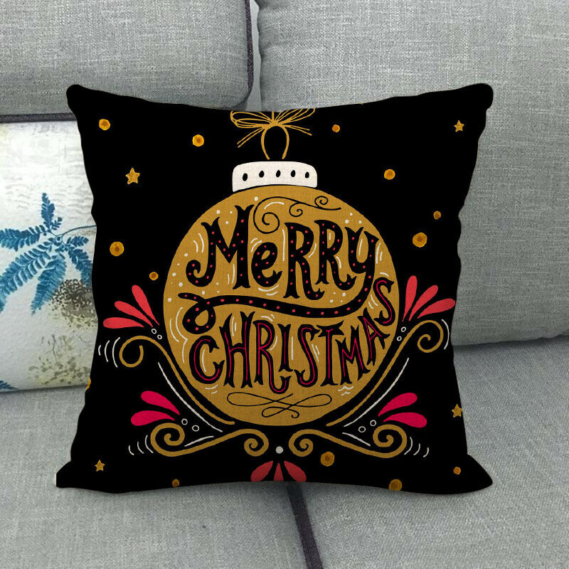 18" Cojines Merry Xmas Couch Throw Pillow Cover Case Home Sofa Decor Pillowslip zavevo