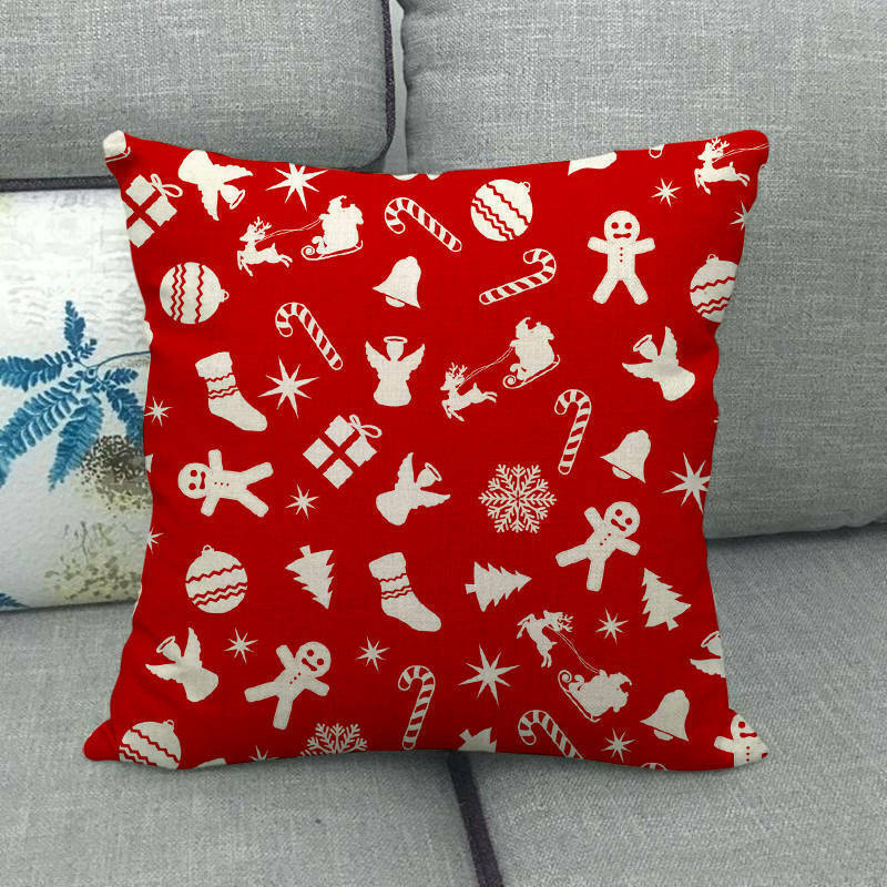 18" Cojines Merry Xmas Couch Throw Pillow Cover Case Home Sofa Decor Pillowslip zavevo