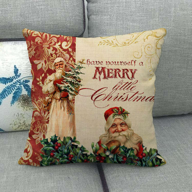 18" Cojines Merry Xmas Couch Throw Pillow Cover Case Home Sofa Decor Pillowslip zavevo
