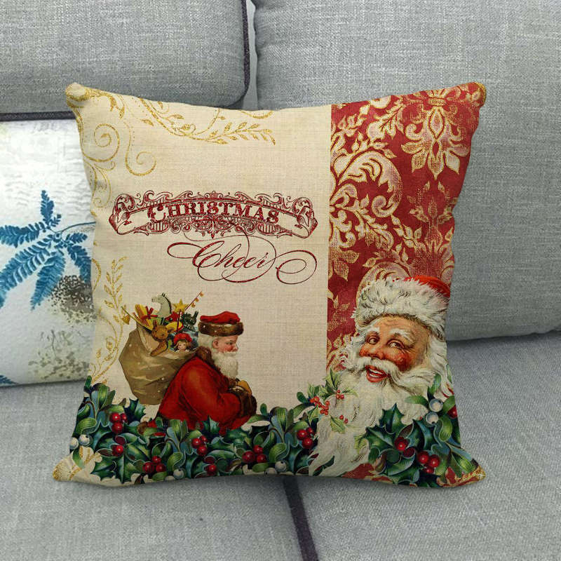 18" Cojines Merry Xmas Couch Throw Pillow Cover Case Home Sofa Decor Pillowslip zavevo