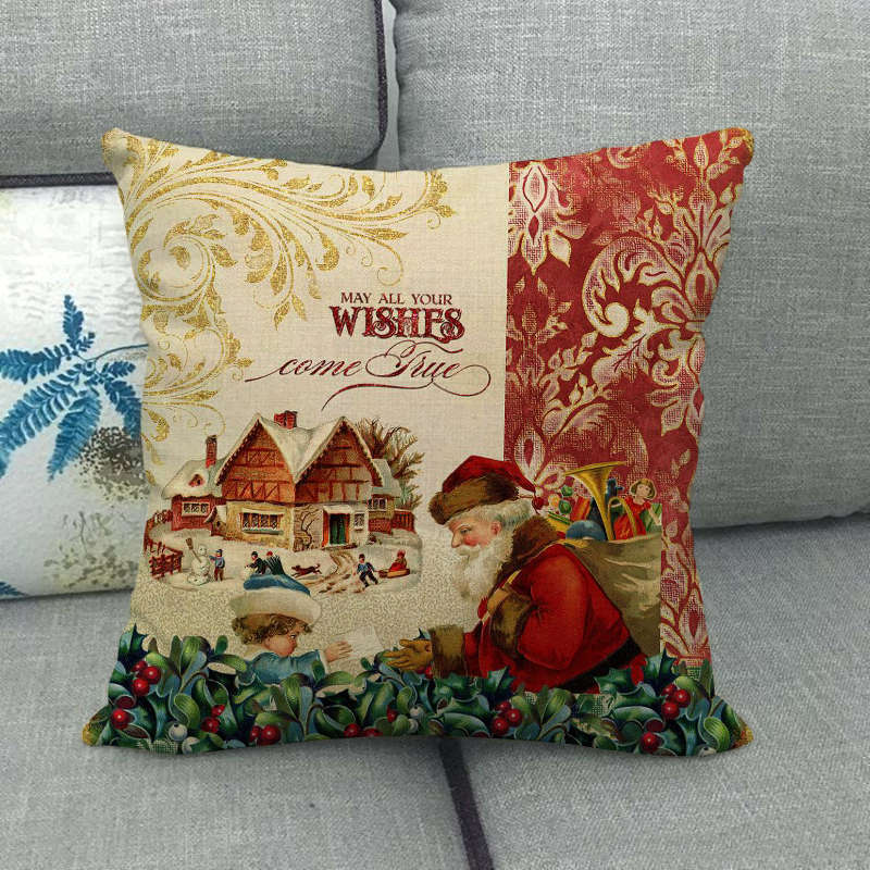 18" Cojines Merry Xmas Couch Throw Pillow Cover Case Home Sofa Decor Pillowslip zavevo