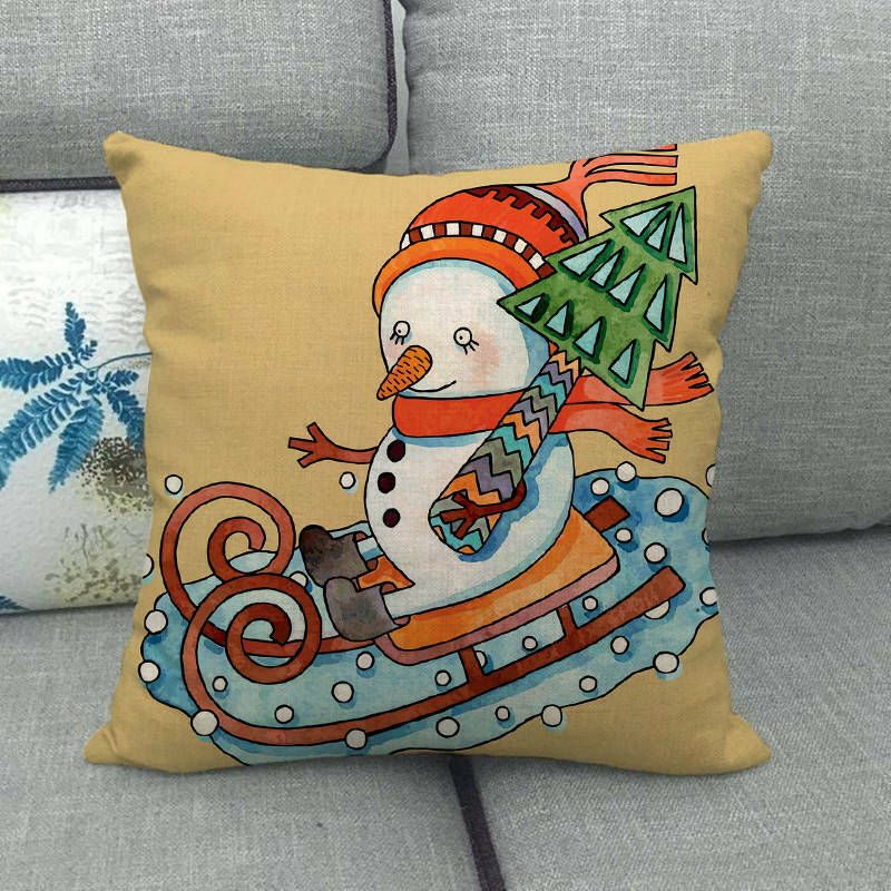 18" Cojines Merry Xmas Couch Throw Pillow Cover Case Home Sofa Decor Pillowslip zavevo