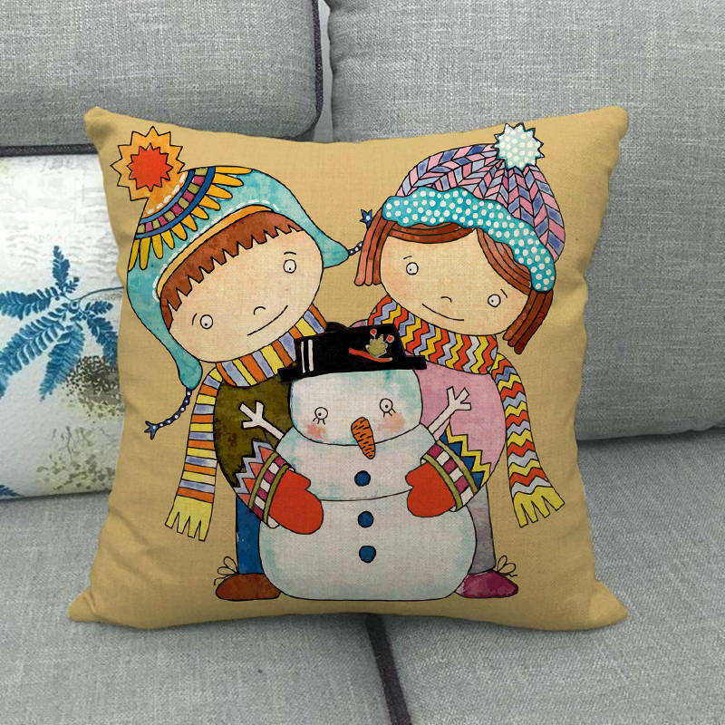 18" Cojines Merry Xmas Couch Throw Pillow Cover Case Home Sofa Decor Pillowslip zavevo