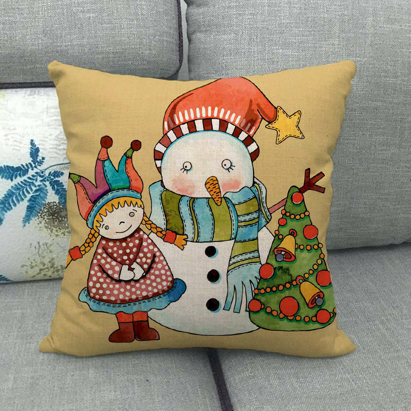 18" Cojines Merry Xmas Couch Throw Pillow Cover Case Home Sofa Decor Pillowslip zavevo