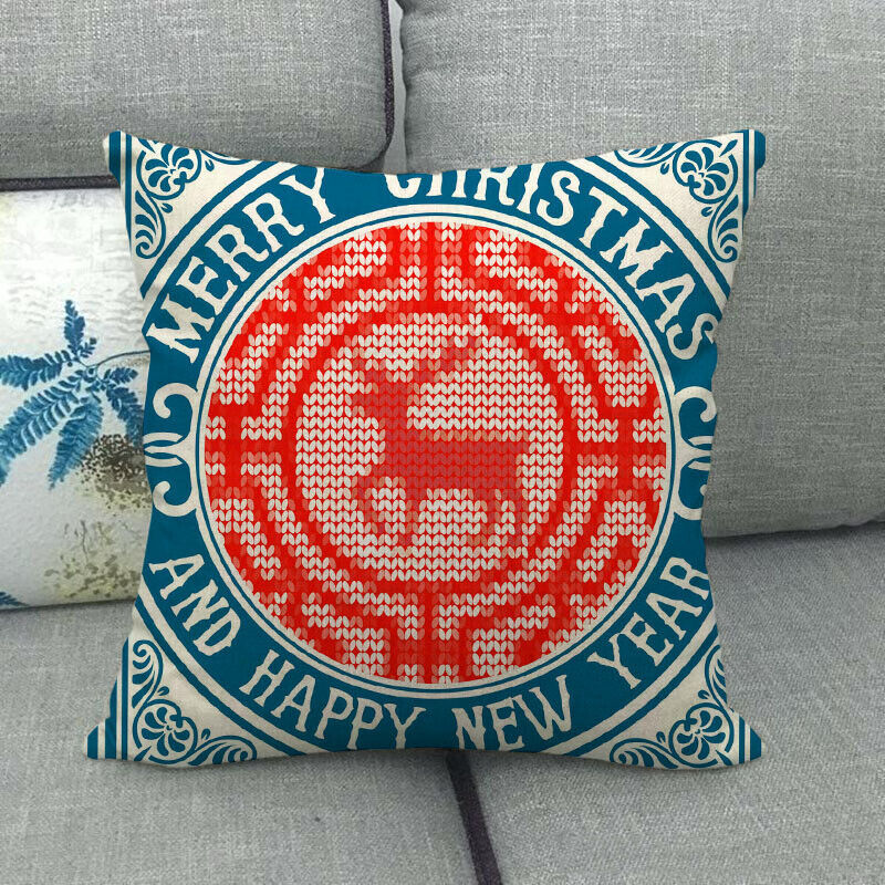18" Cojines Merry Xmas Couch Throw Pillow Cover Case Home Sofa Decor Pillowslip zavevo