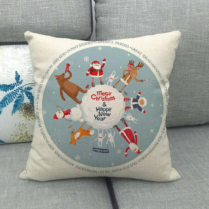 18" Cojines Merry Xmas Couch Throw Pillow Cover Case Home Sofa Decor Pillowslip zavevo
