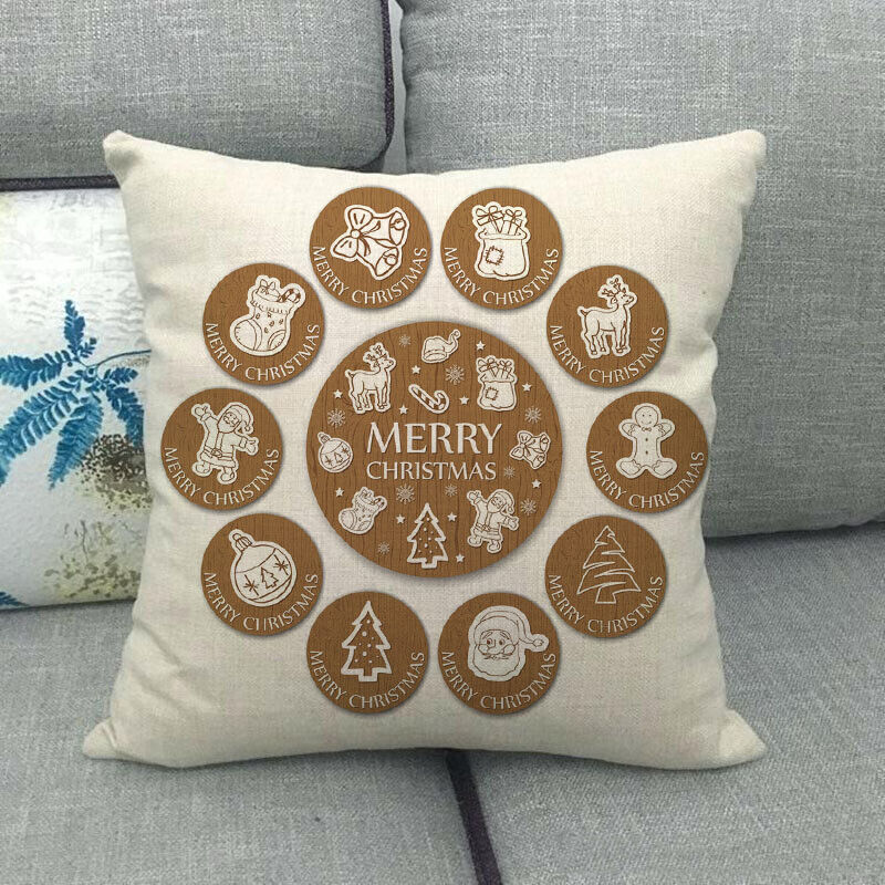 18" Cojines Merry Xmas Couch Throw Pillow Cover Case Home Sofa Decor Pillowslip zavevo