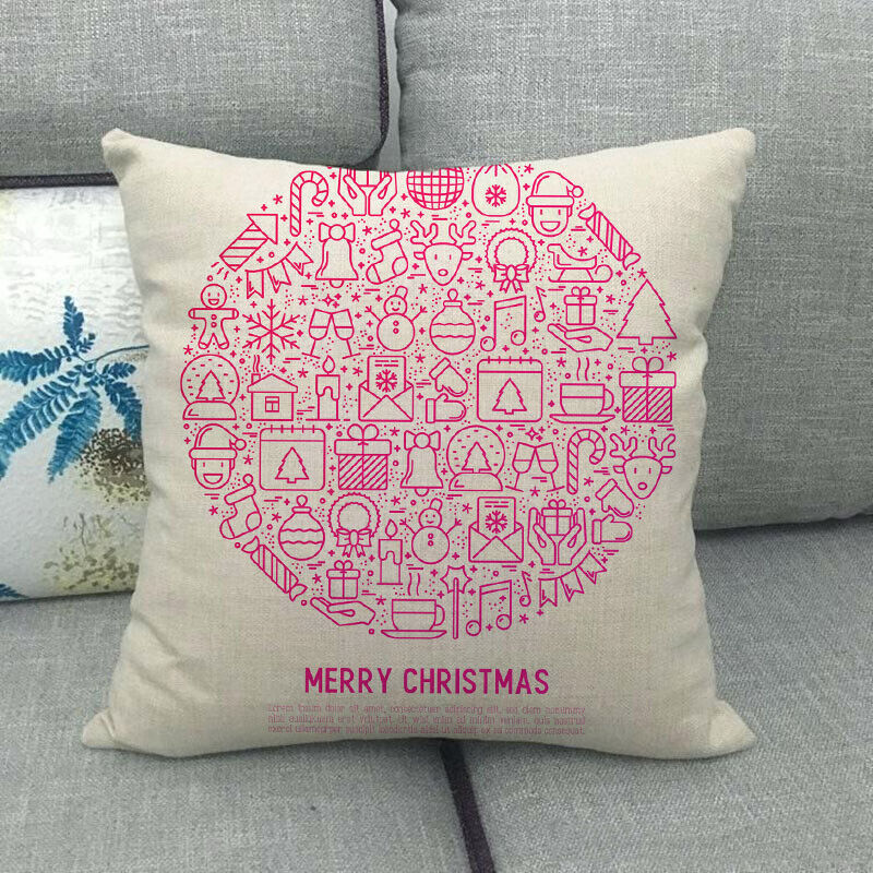 18" Cojines Merry Xmas Couch Throw Pillow Cover Case Home Sofa Decor Pillowslip zavevo