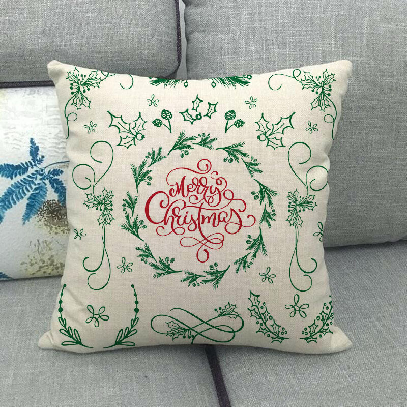 18" Cojines Merry Xmas Couch Throw Pillow Cover Case Home Sofa Decor Pillowslip zavevo
