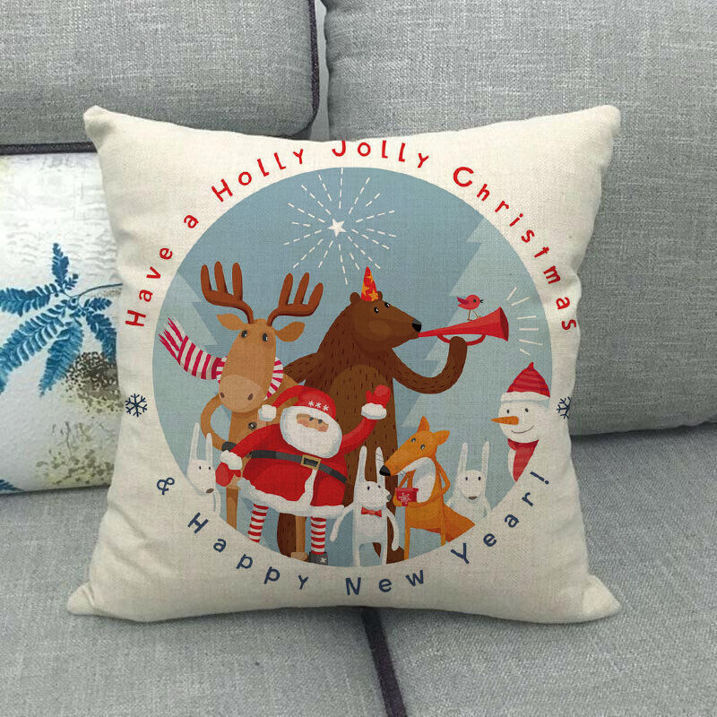 18" Cojines Merry Xmas Couch Throw Pillow Cover Case Home Sofa Decor Pillowslip zavevo