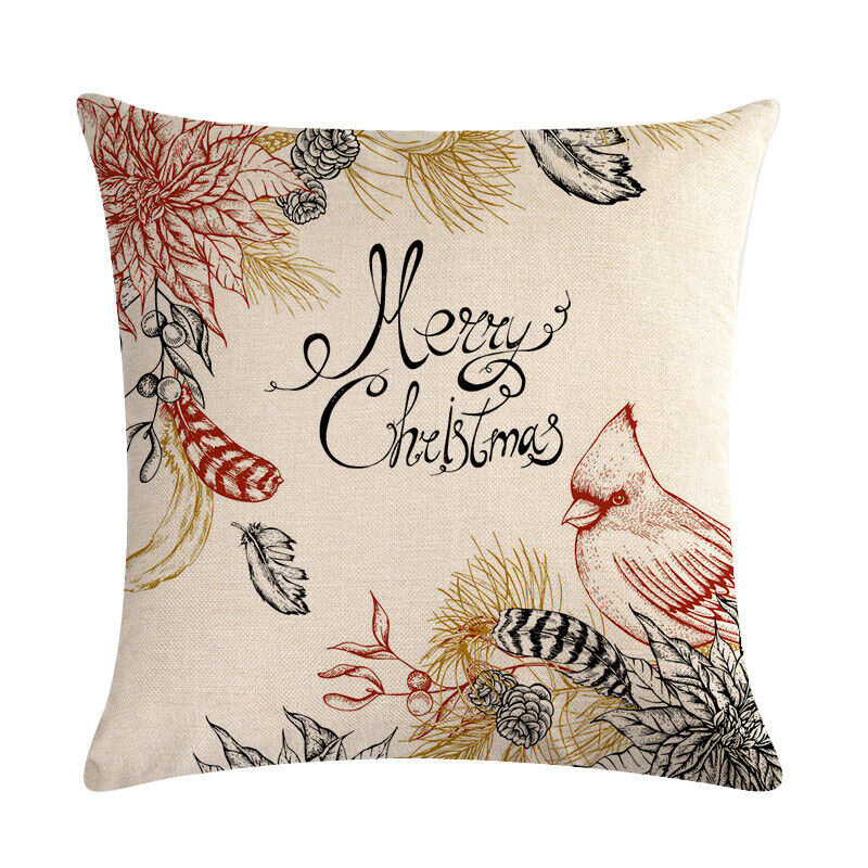 18" Cojines Merry Xmas Couch Throw Pillow Cover Case Home Sofa Decor Pillowslip zavevo