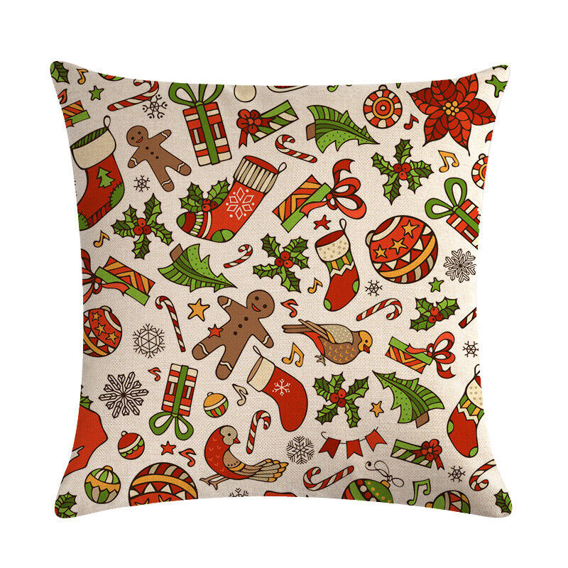 18" Cojines Merry Xmas Couch Throw Pillow Cover Case Home Sofa Decor Pillowslip zavevo