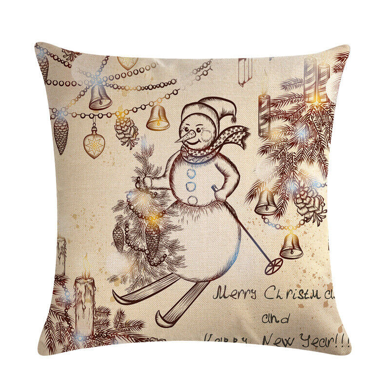 18" Cojines Merry Xmas Couch Throw Pillow Cover Case Home Sofa Decor Pillowslip zavevo