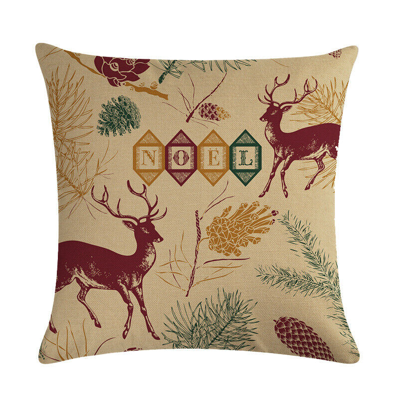 18" Cojines Merry Xmas Couch Throw Pillow Cover Case Home Sofa Decor Pillowslip zavevo