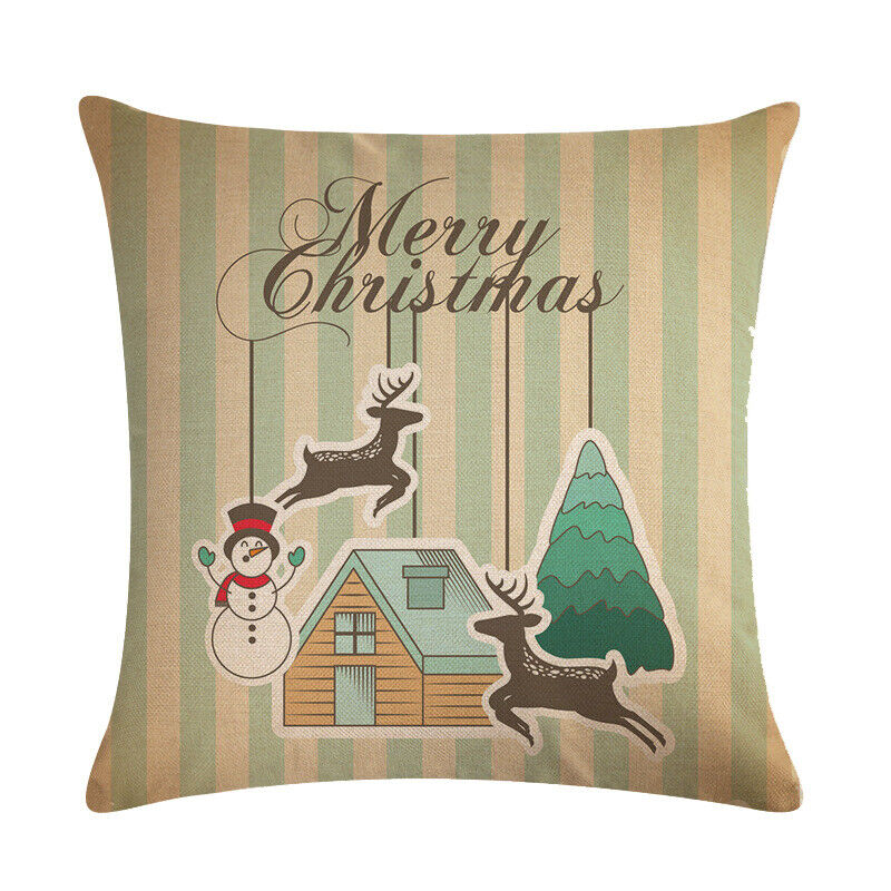 18" Cojines Merry Xmas Couch Throw Pillow Cover Case Home Sofa Decor Pillowslip zavevo