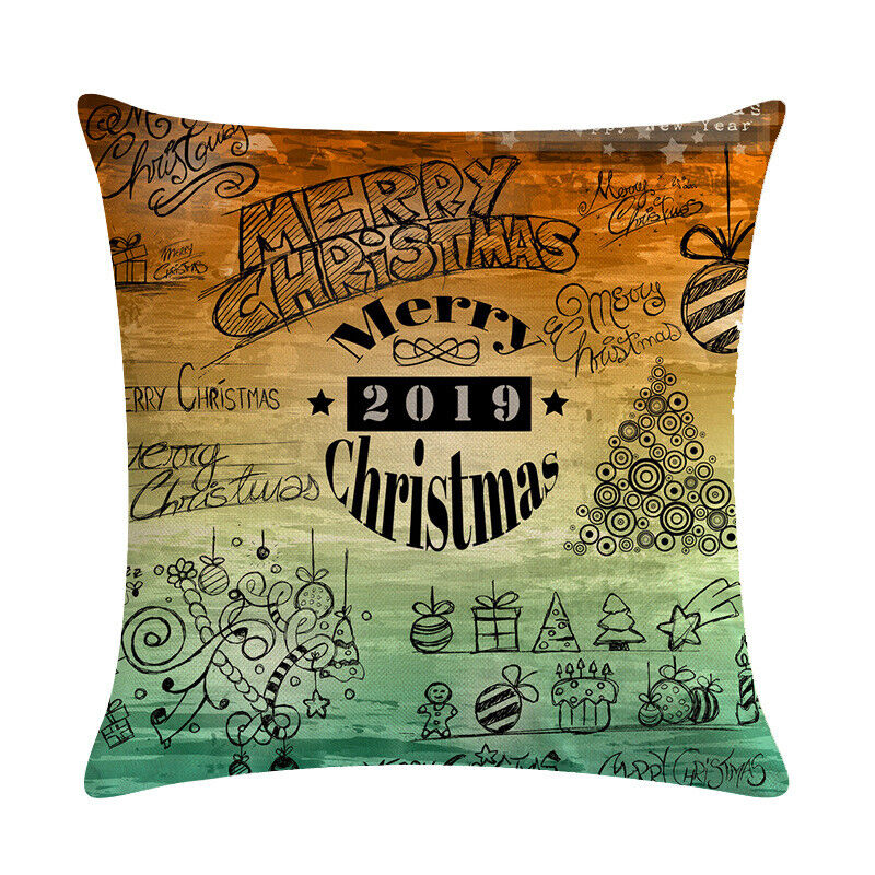 18" Cojines Merry Xmas Couch Throw Pillow Cover Case Home Sofa Decor Pillowslip zavevo