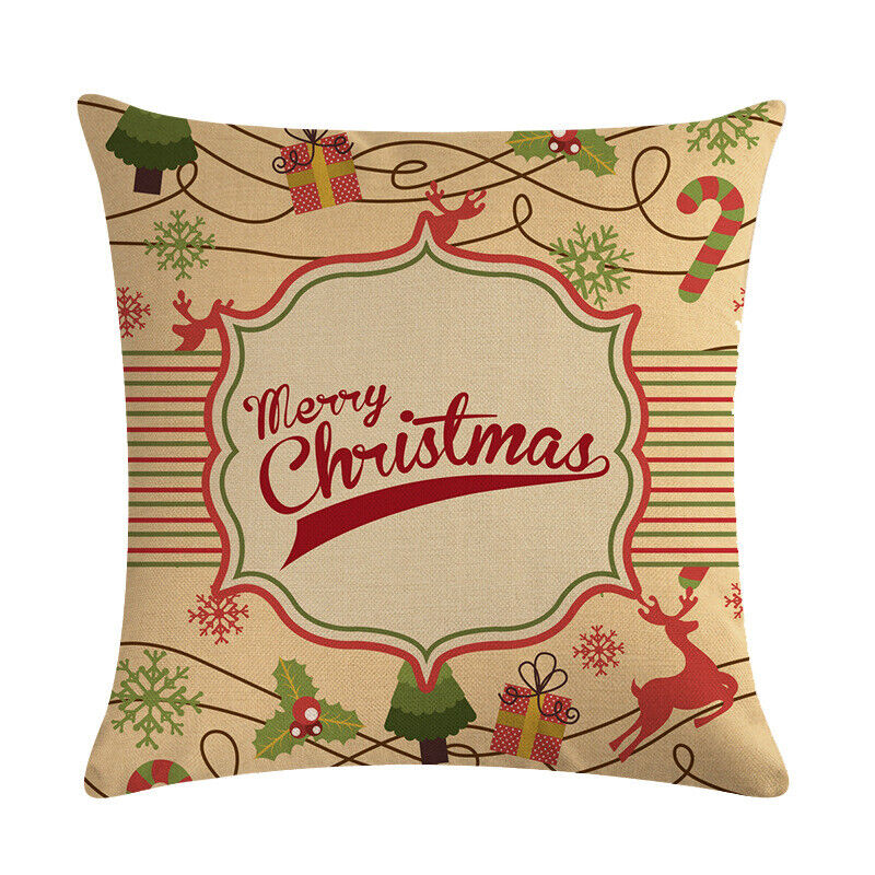 18" Cojines Merry Xmas Couch Throw Pillow Cover Case Home Sofa Decor Pillowslip zavevo
