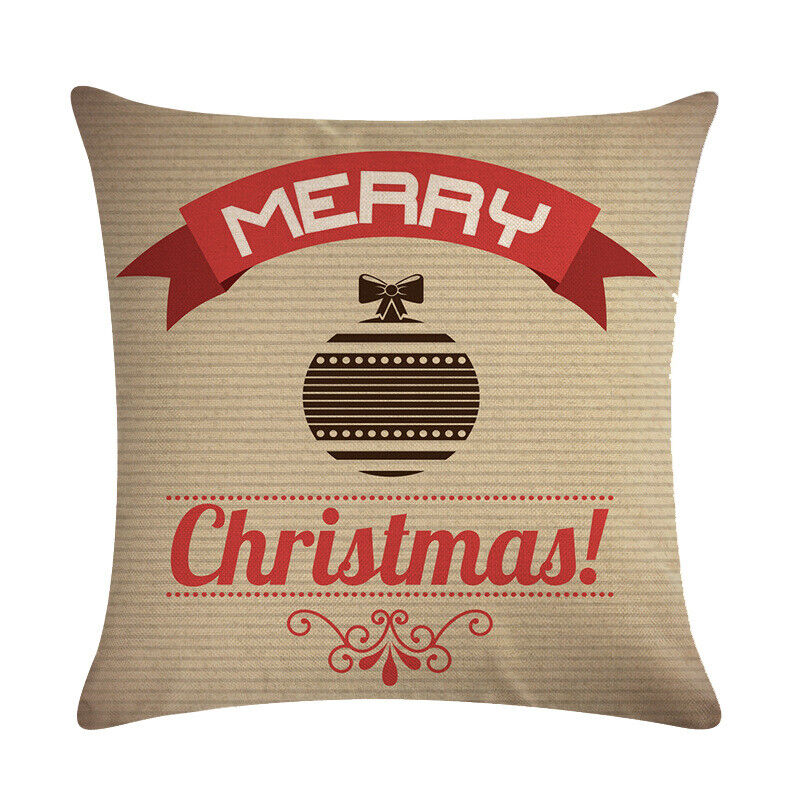 18" Cojines Merry Xmas Couch Throw Pillow Cover Case Home Sofa Decor Pillowslip zavevo