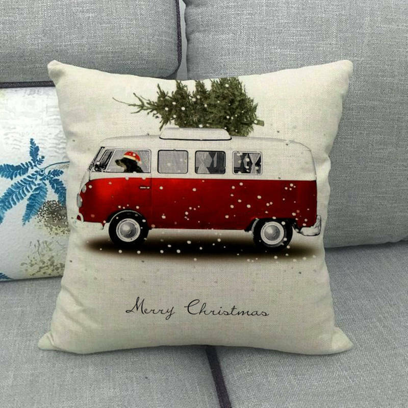 18" Cojines Merry Xmas Couch Throw Pillow Cover Case Home Sofa Decor Pillowslip zavevo