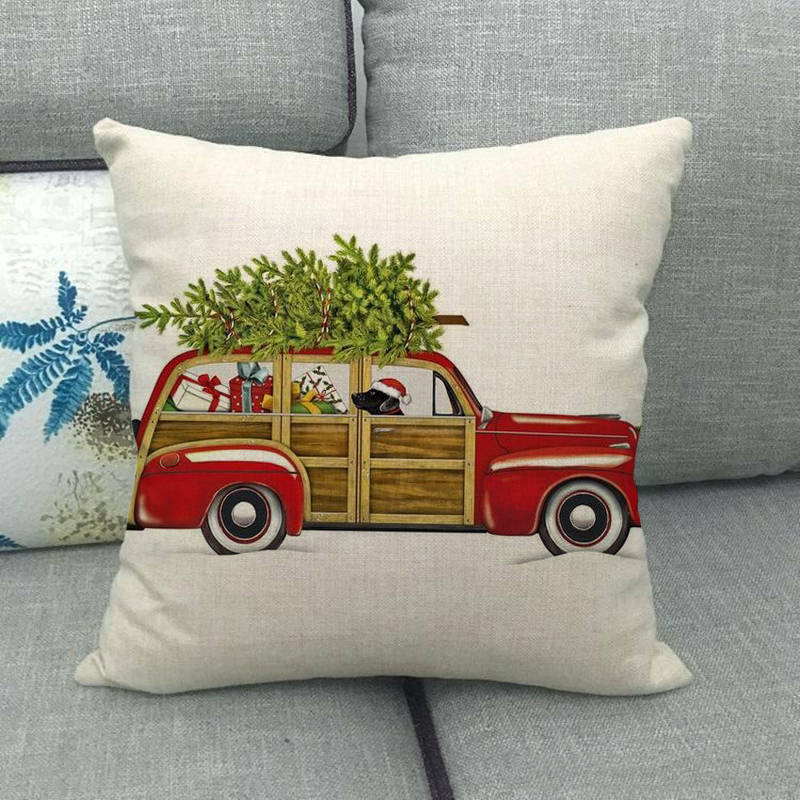 18" Cojines Merry Xmas Couch Throw Pillow Cover Case Home Sofa Decor Pillowslip zavevo