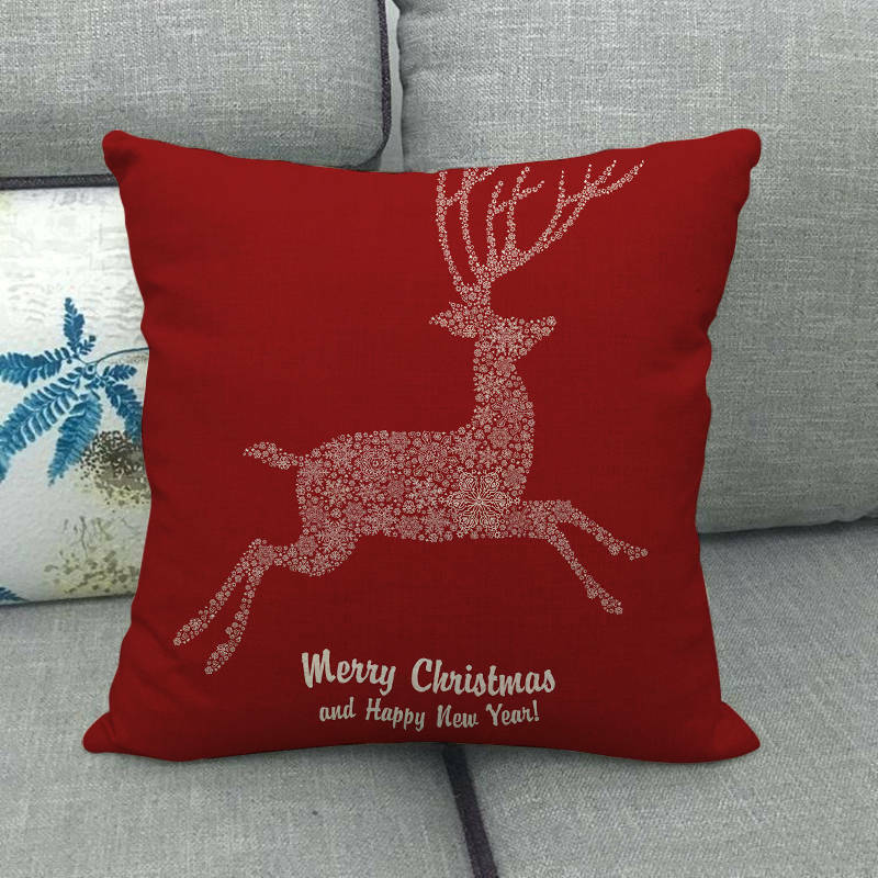 18" Cojines Merry Xmas Couch Throw Pillow Cover Case Home Sofa Decor Pillowslip zavevo