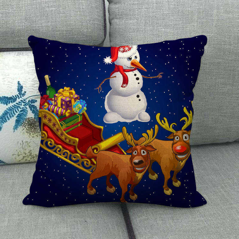 18" Cojines Merry Xmas Couch Throw Pillow Cover Case Home Sofa Decor Pillowslip zavevo