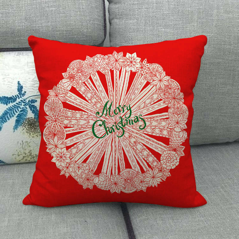 18" Cojines Merry Xmas Couch Throw Pillow Cover Case Home Sofa Decor Pillowslip zavevo
